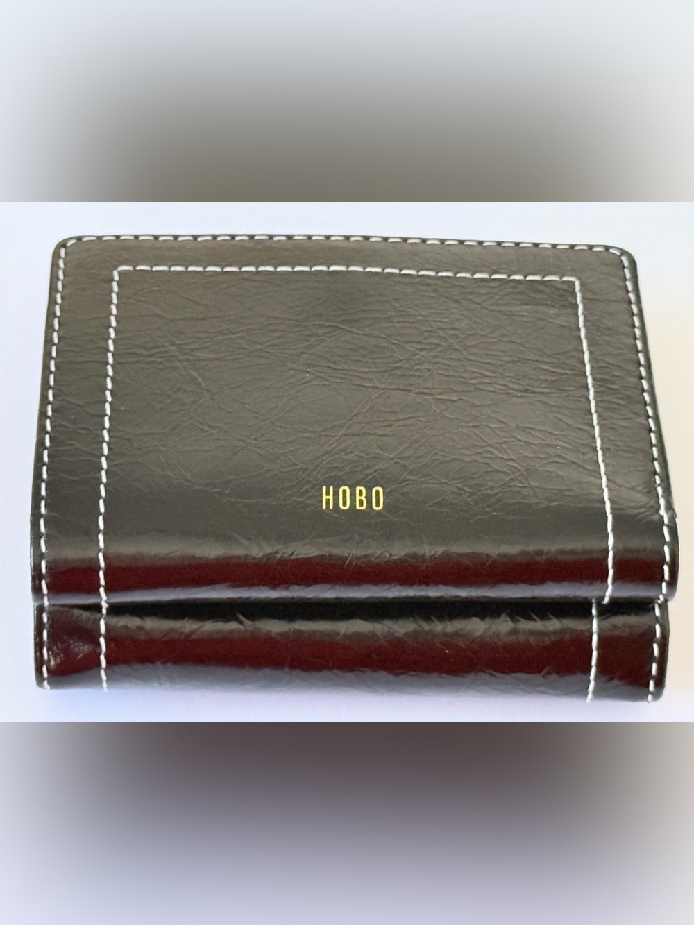 NWT - HOBO Embossed Leather Kisslock Black Wallet